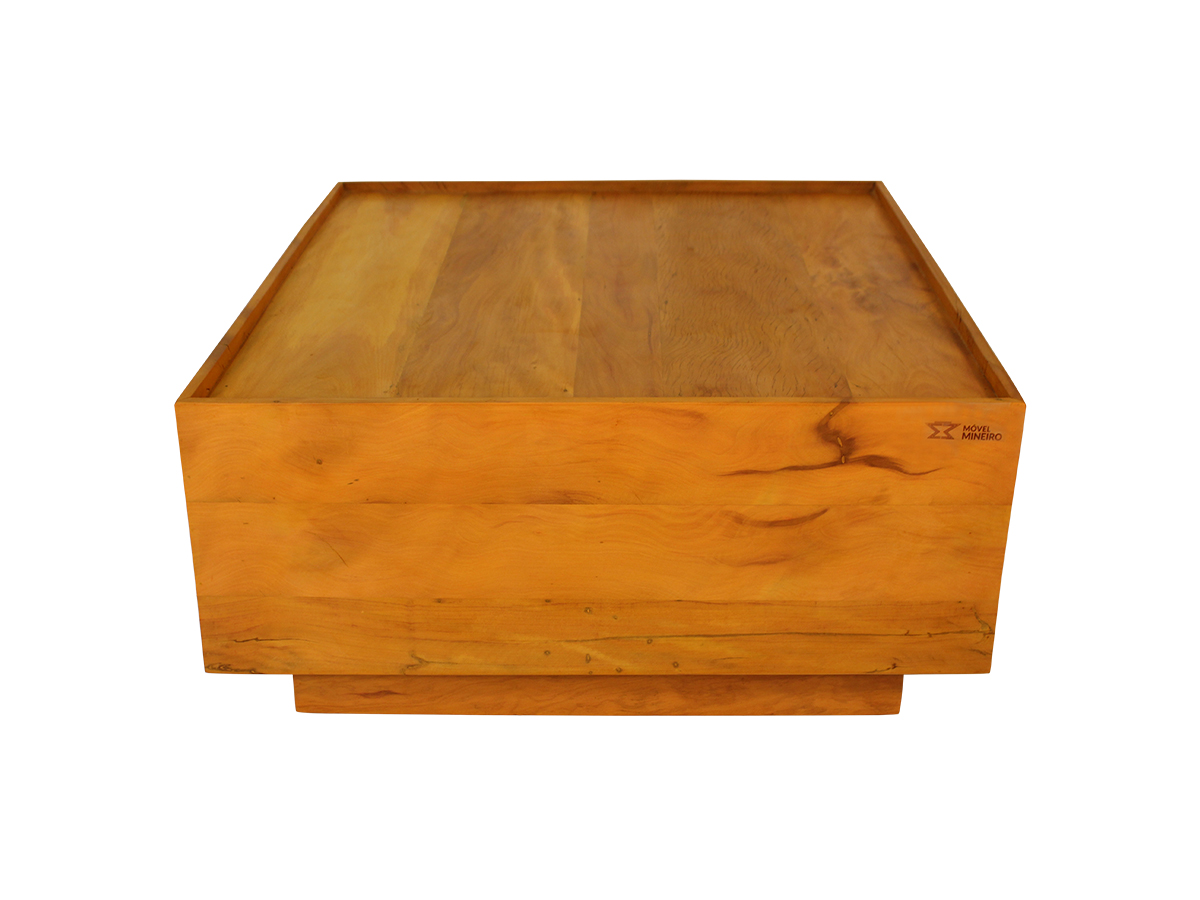 mesa de centro madeira maciça redonda