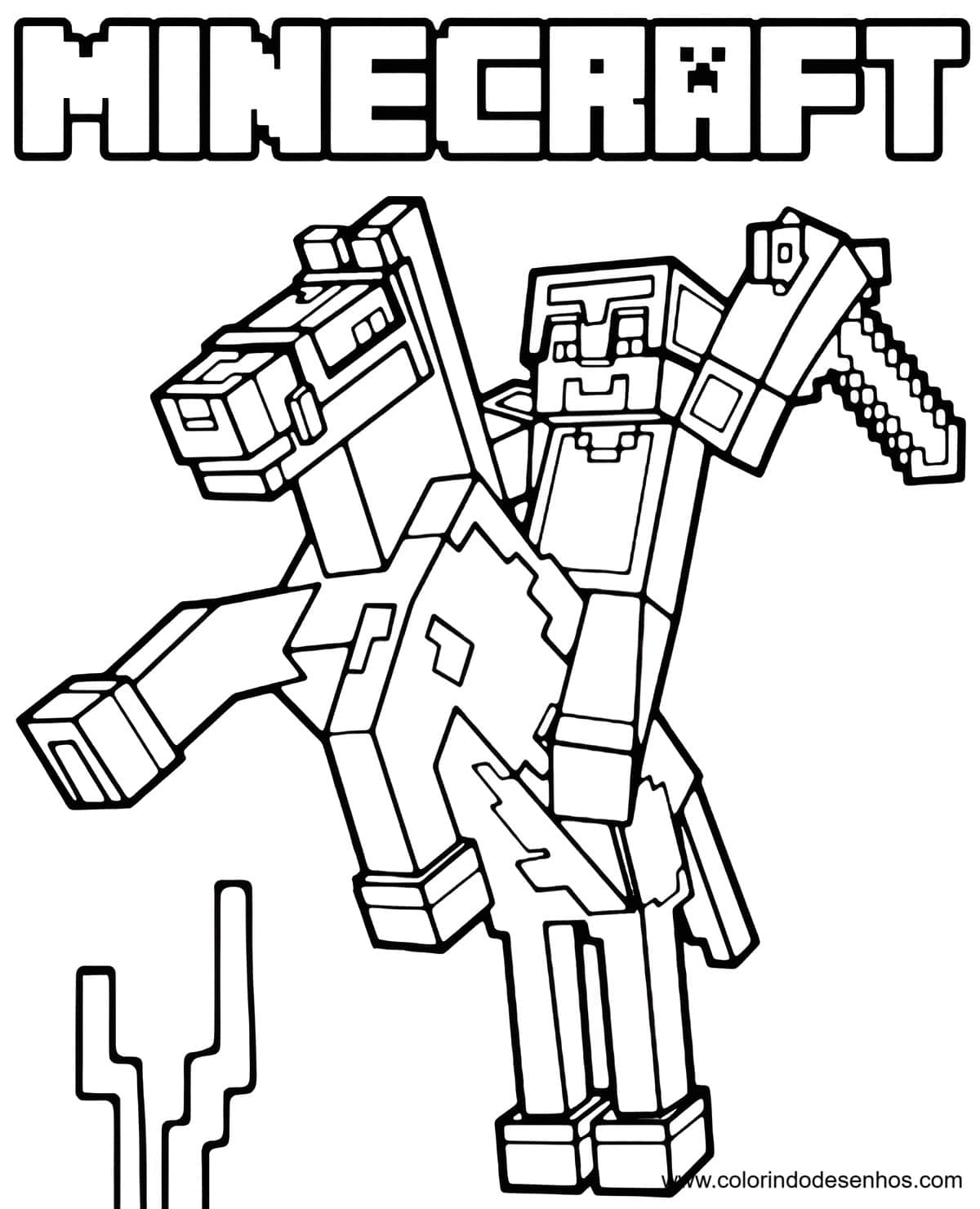 minecraft para colorir pdf