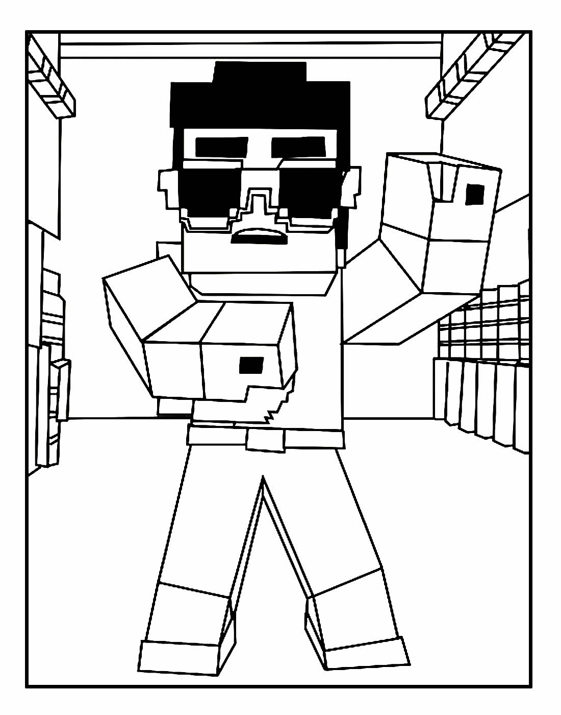 minecraft para colorir alex