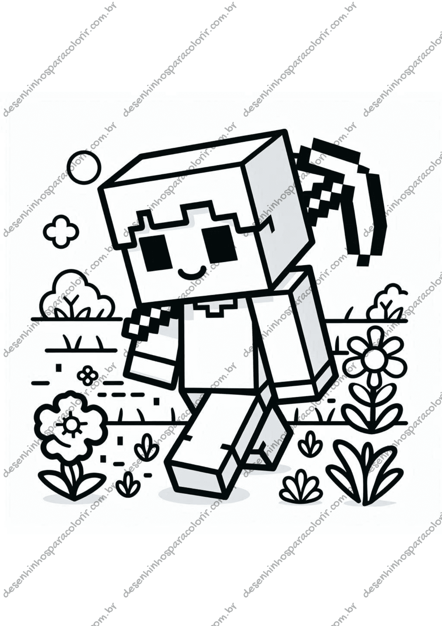 minecraft para colorir alex