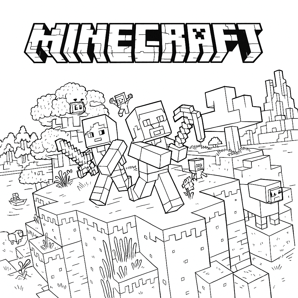 minecraft para colorir mobs