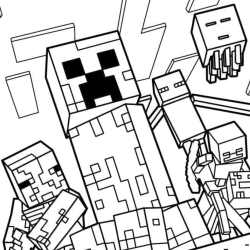 minecraft para colorir pixelado