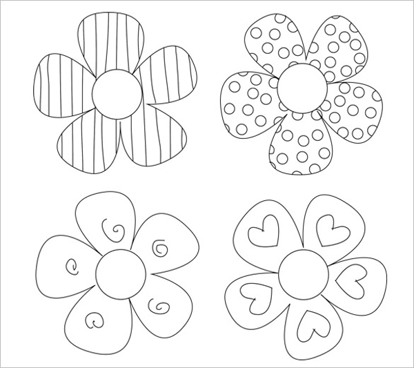 molde de flor para imprimir e colorir