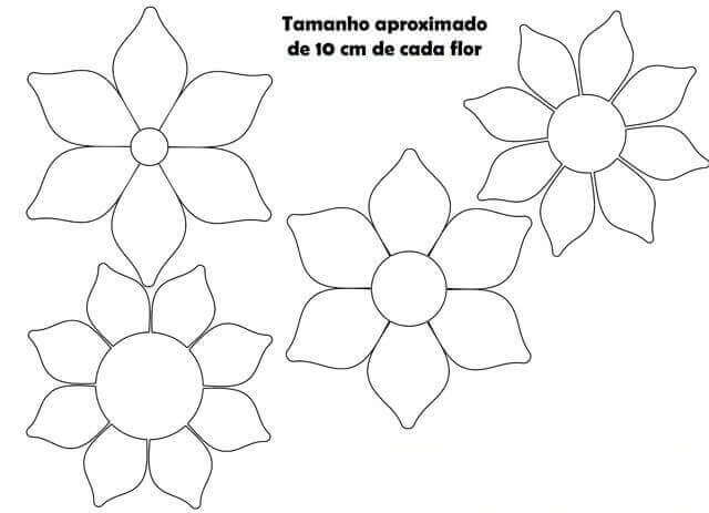 moldes de flores para feltro