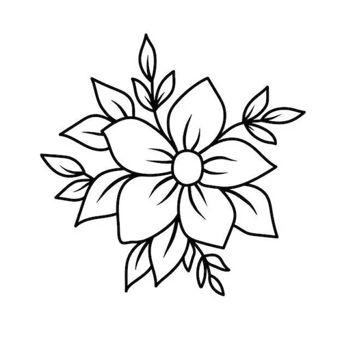 moldes de flores simples para crianças