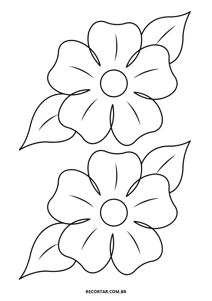 moldes de flores simples para crianças