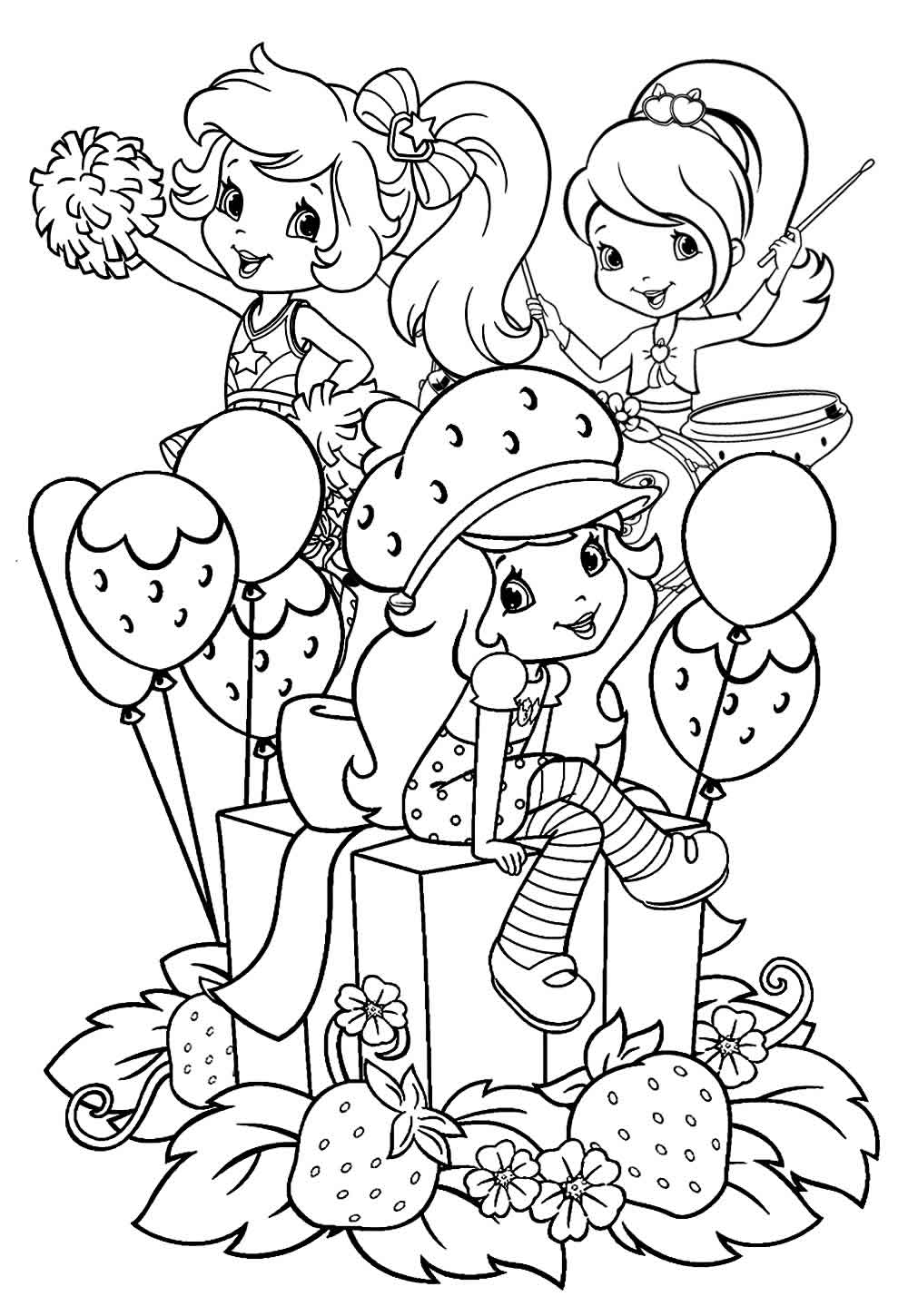 desenhos da moranguinho clássica vs teen para colorir