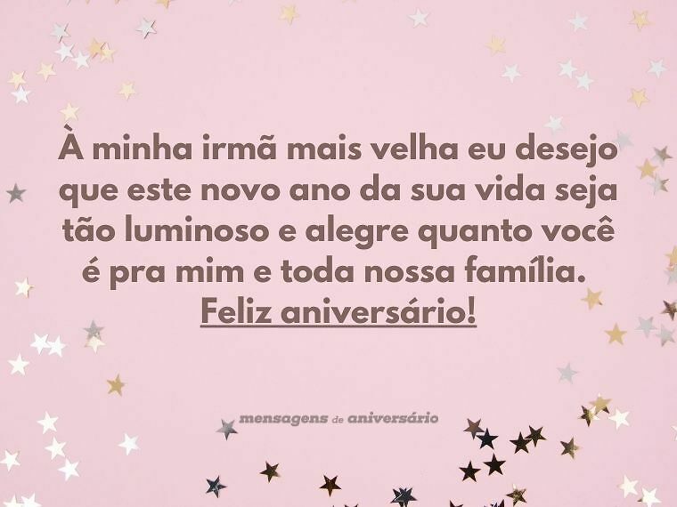 msg de aniversário irmã