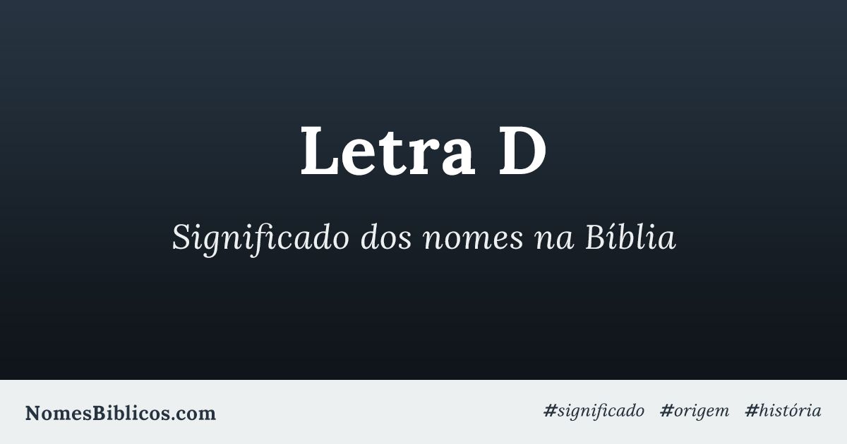 nomes masculinos com D bíblicos