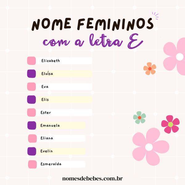 nomes com a letra e