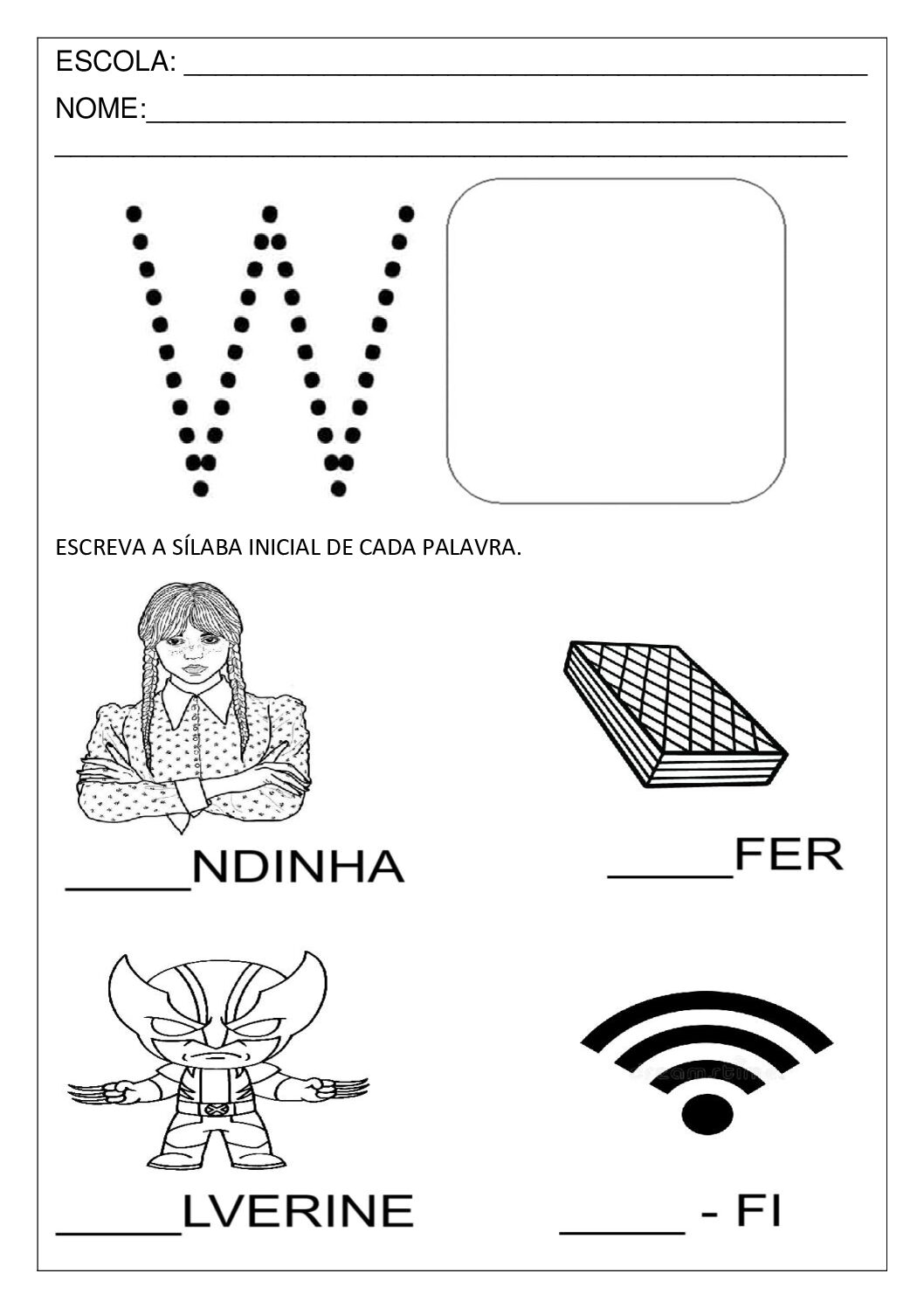 nomes para meninos com w
