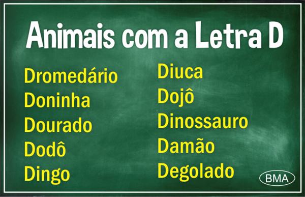 mamíferos com a letra d