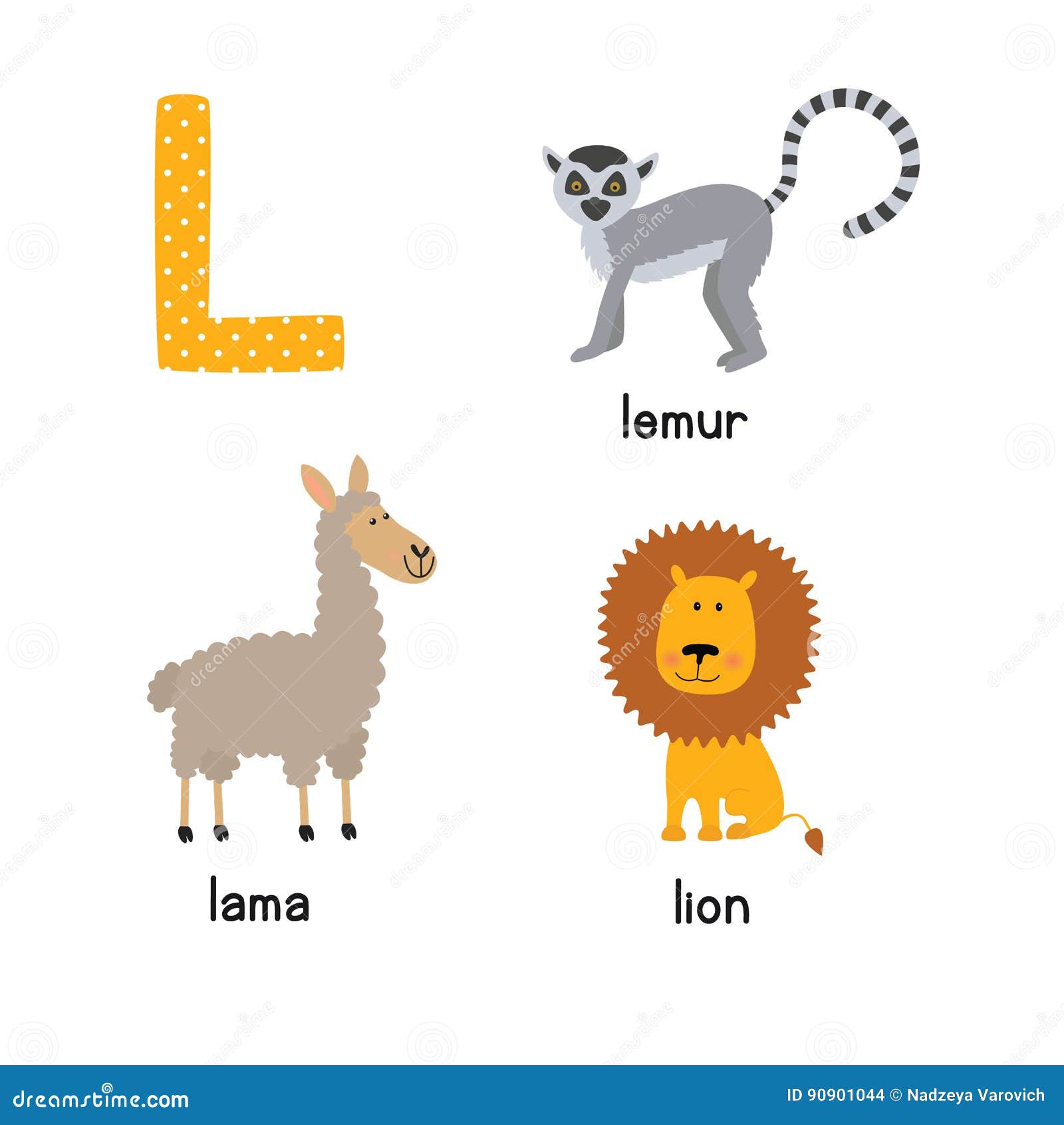 animais para o jogo do stop letra L