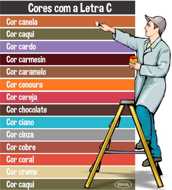 cores com a letra c para inspirar