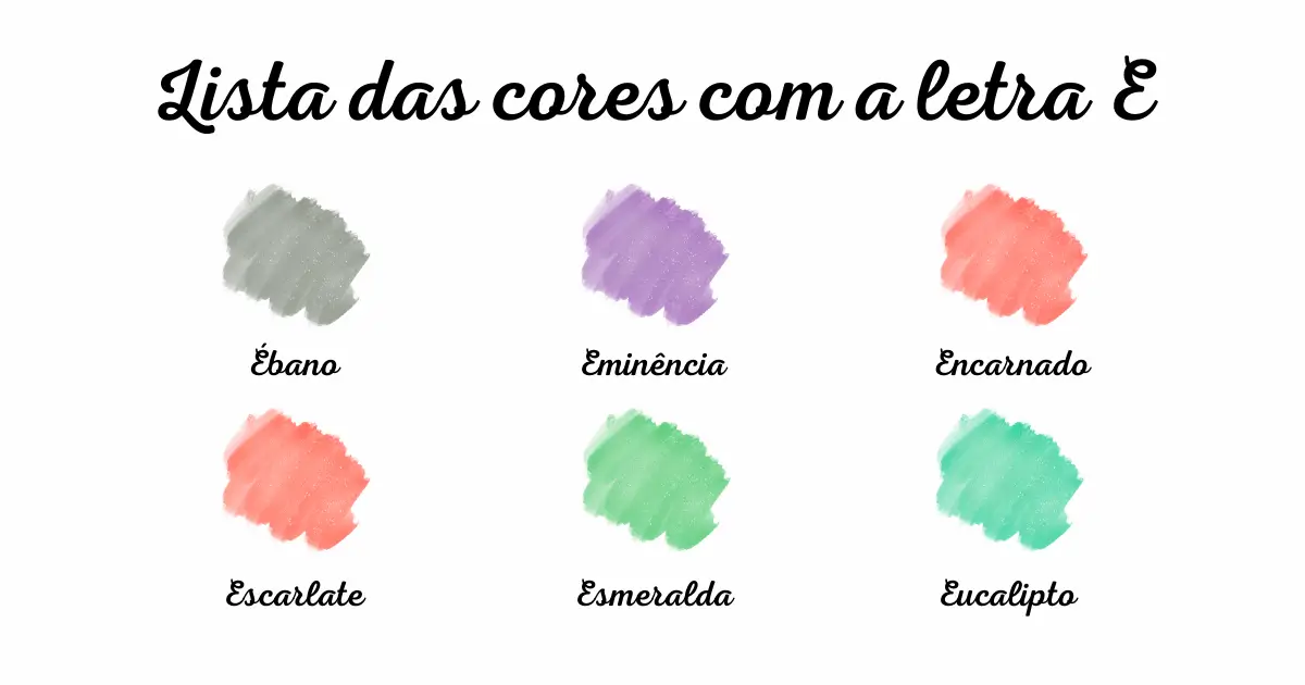 nome de cores com a letra e