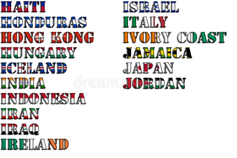 nomes de países com J