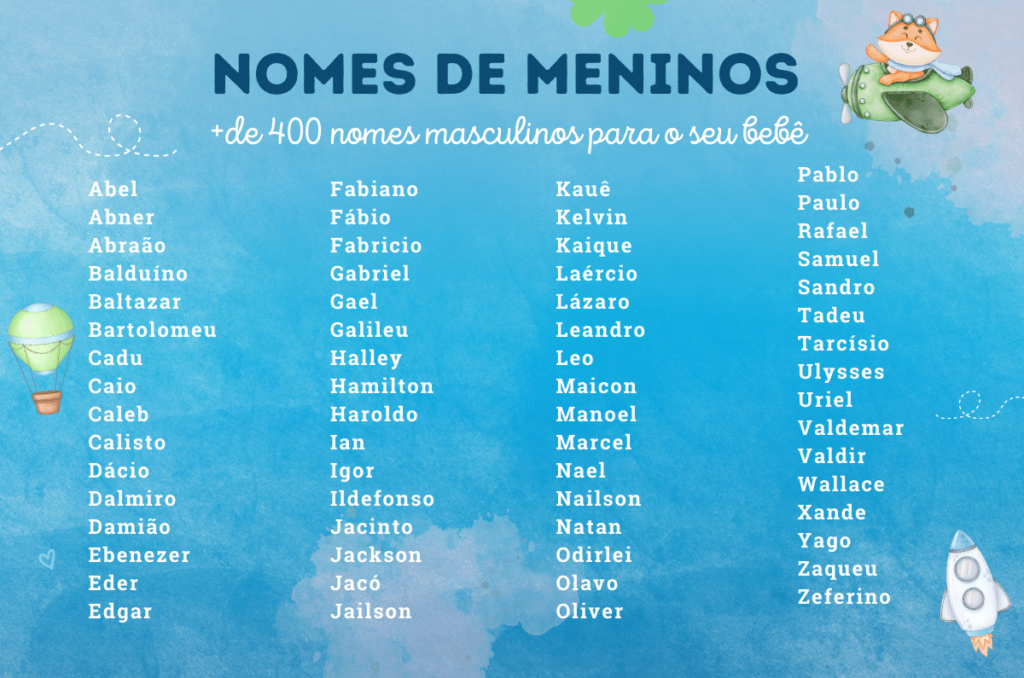 nomes de bebê menino letra e