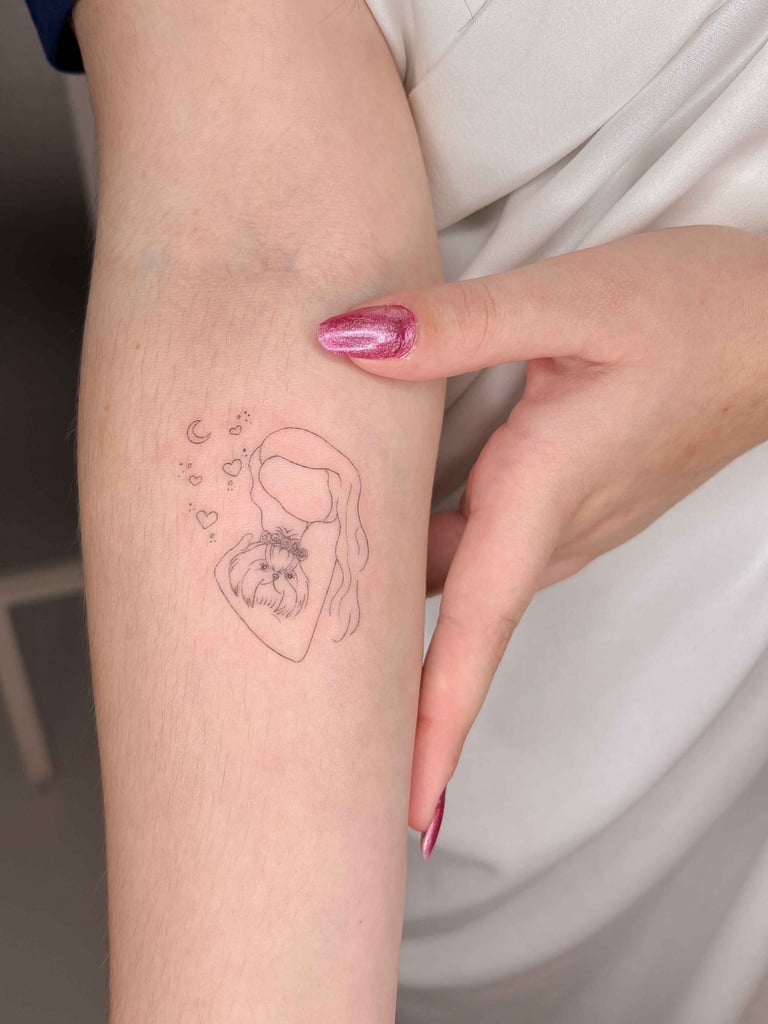 tatuagem de linhas no braço