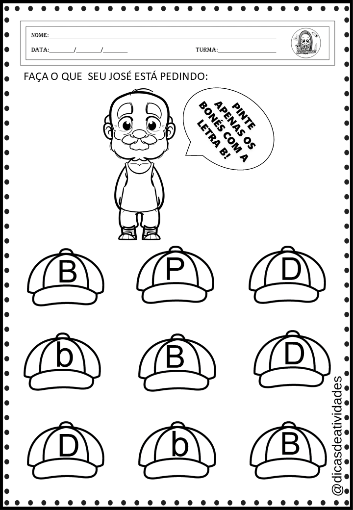 objetos com b para crianças de 5 anos