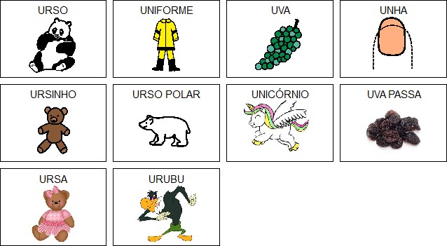 objeto com a letra u