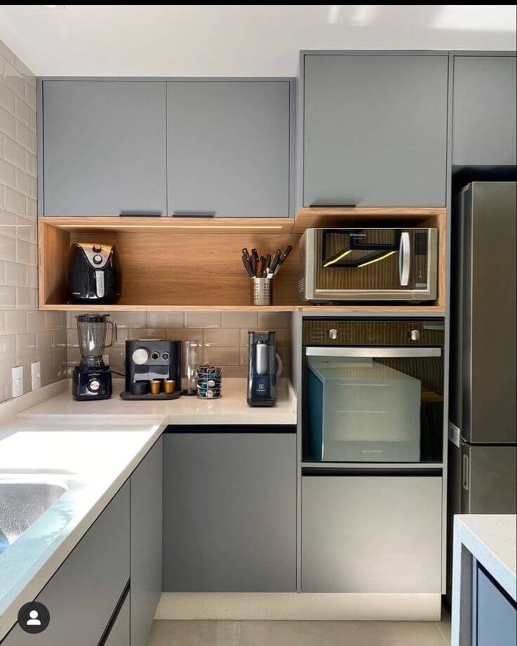 organização da bancada da cozinha