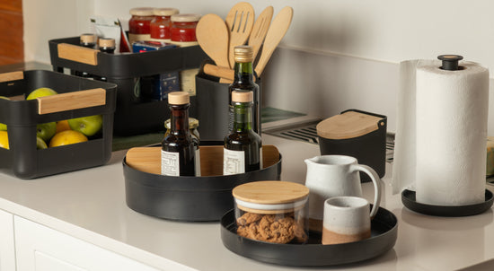 acessórios para bancada de cozinha organizada