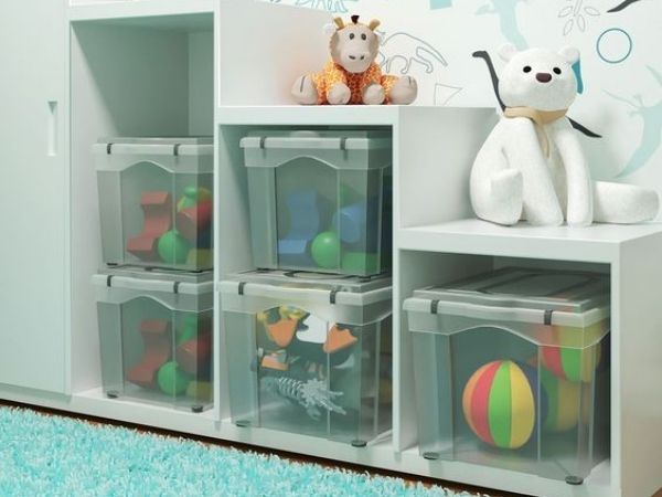 móveis multifuncionais para organização de brinquedos