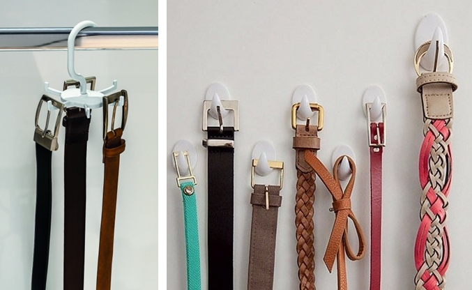 como pendurar cintos no armário