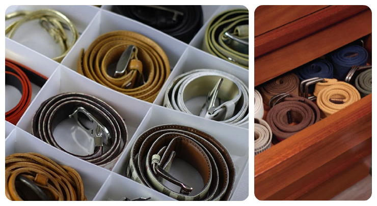 como pendurar cintos no armário