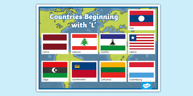 lista completa paises com a letra l