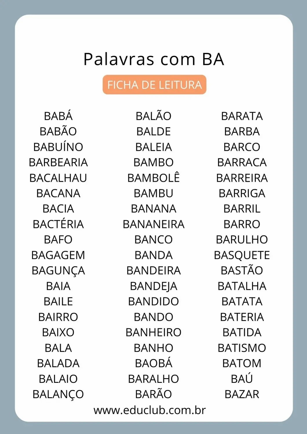 palavras com b no meio da frase