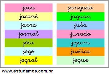 palavras com g e j