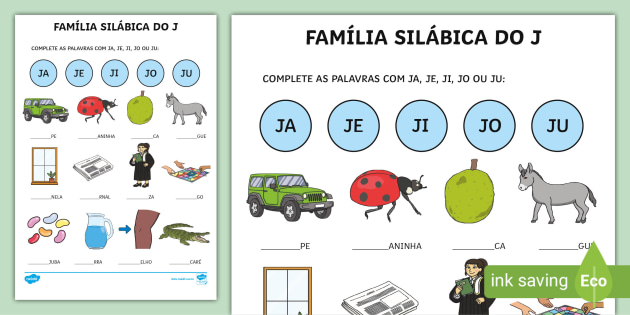 palavras com ju e j
