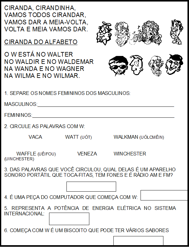significado de palavras com w