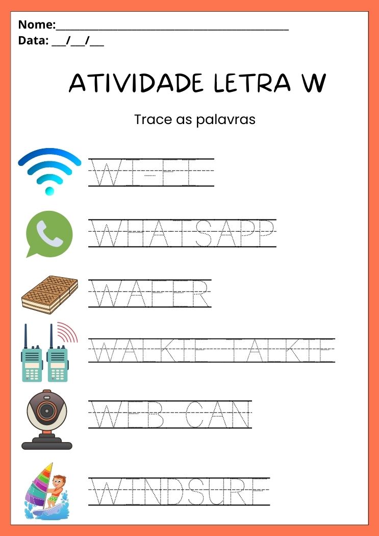 alfabeto w palavras
