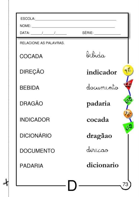 dicionário de palavras com D