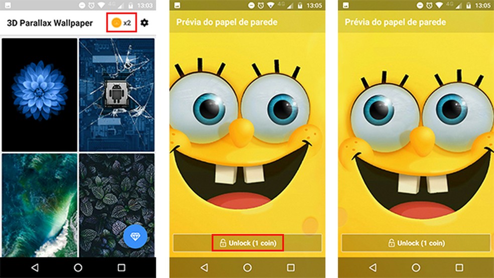 papel de parede com efeito paralaxe celular