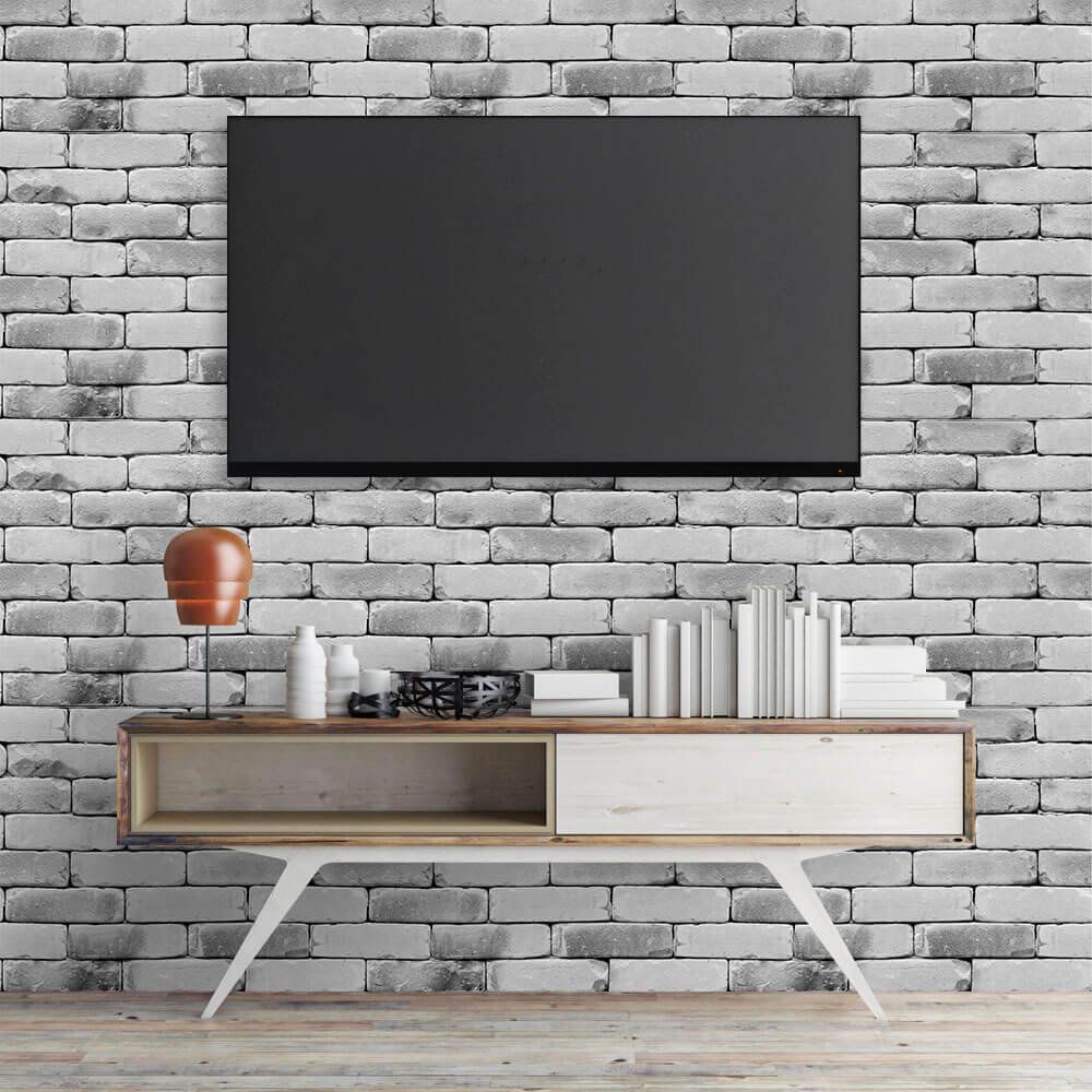 papel de parede tijolo industrial