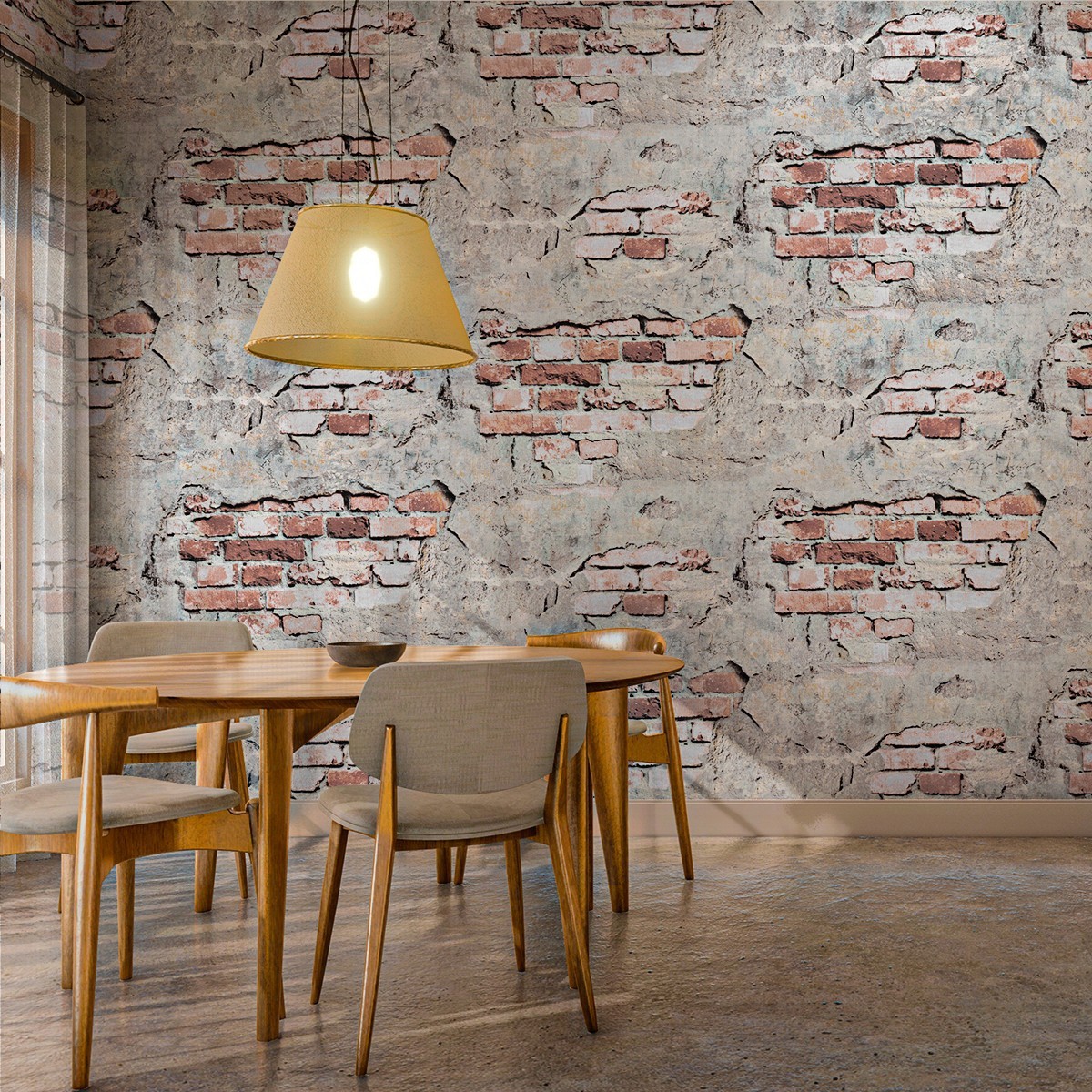 papel de parede tijolo 3d