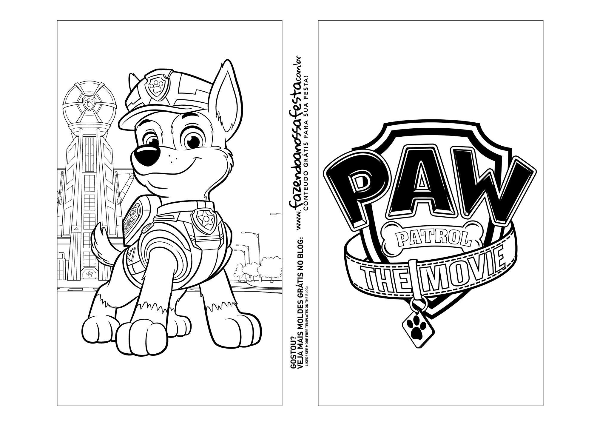 patrulha canina turma completa para colorir