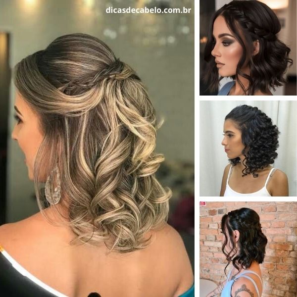 ideias penteado meio solto para festa