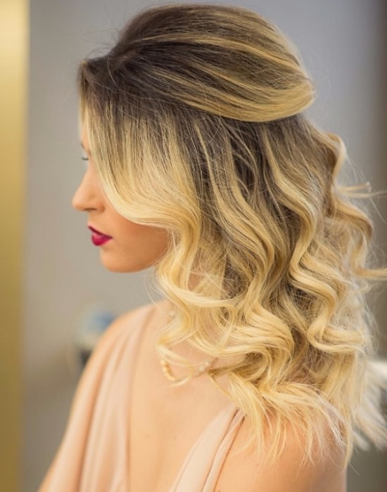 ideias penteado meio solto para festa