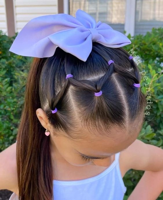 penteado com liguinha para festa infantil passo a passo