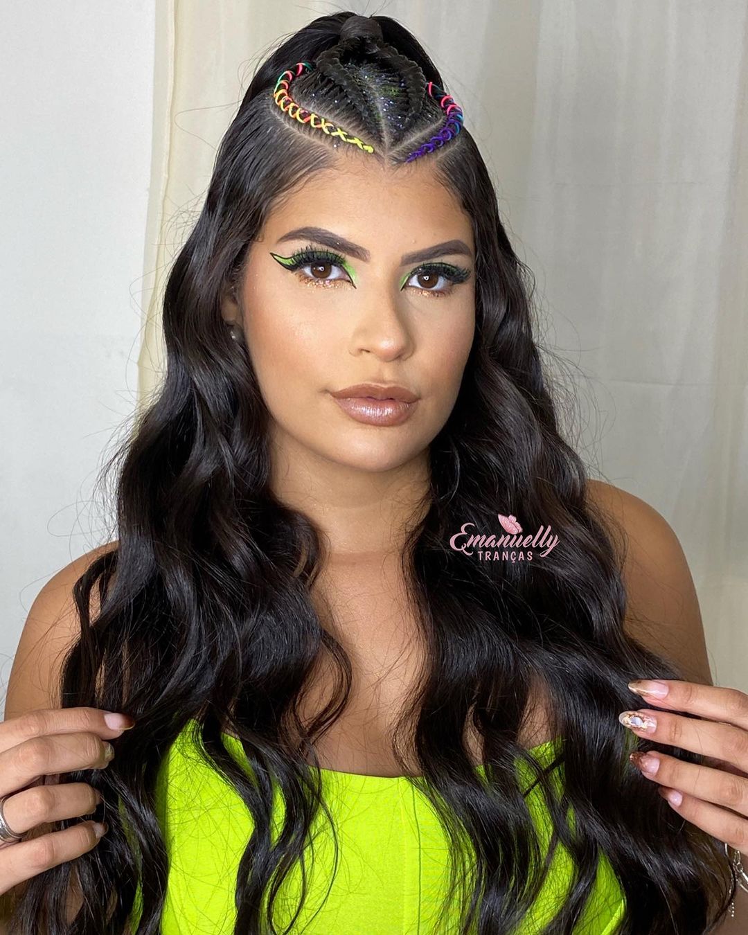 penteado com liguinha semipreso