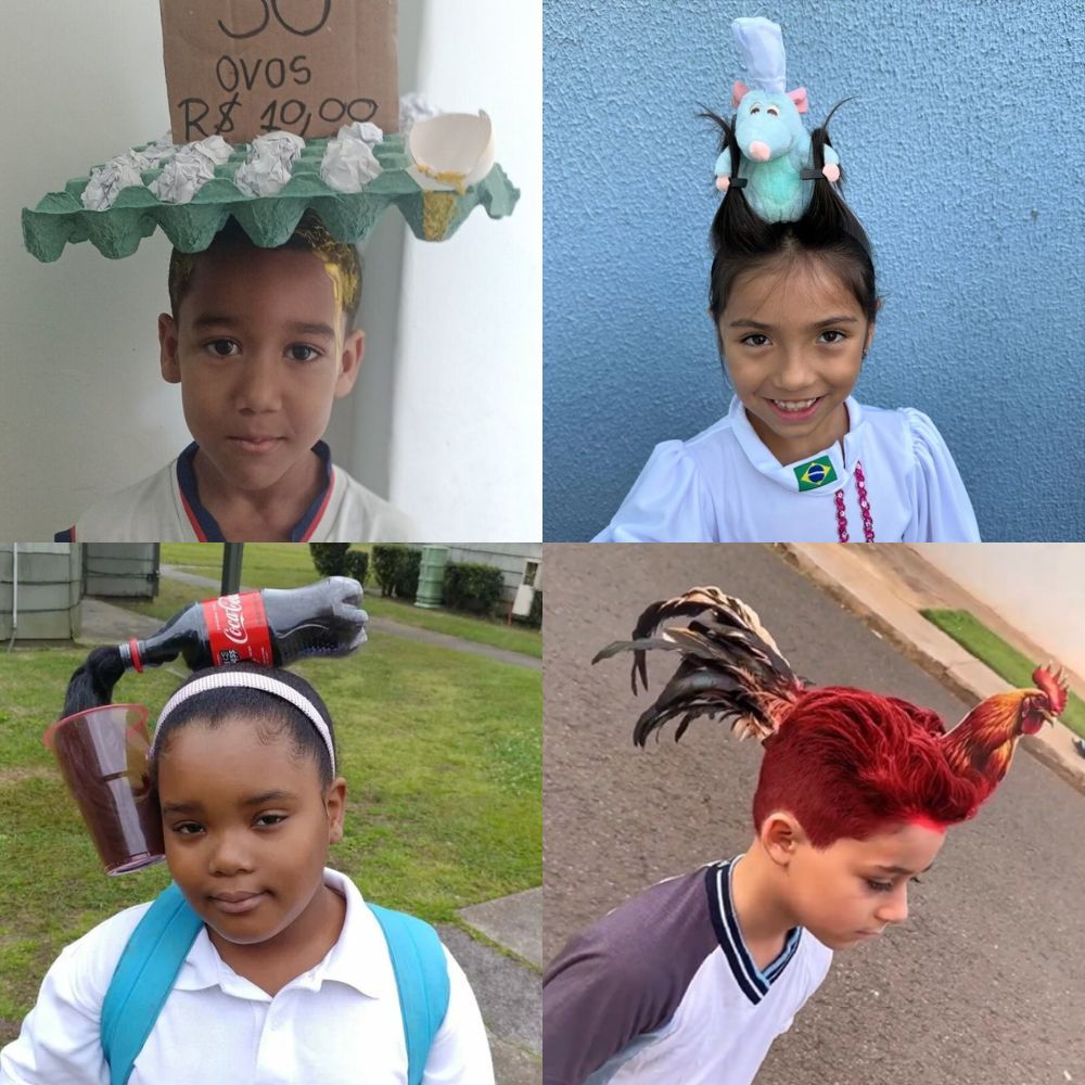 ideias de penteado maluco para meninas