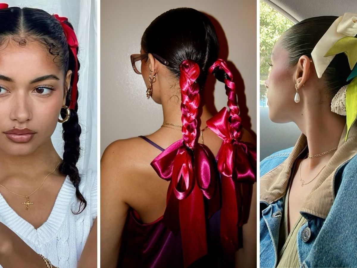 penteado de carnaval com fita