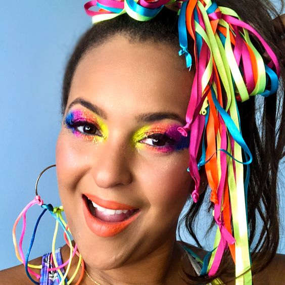 penteado de carnaval com fita