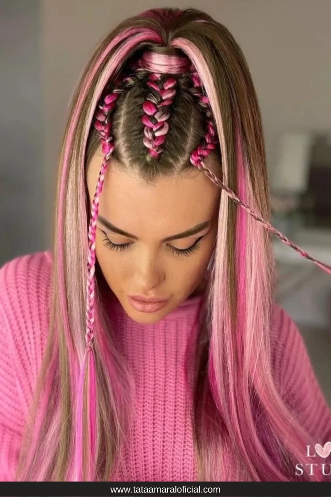 penteado de carnaval com fita