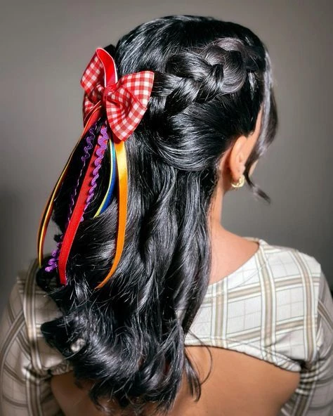 inspiração penteado festa junina com trança