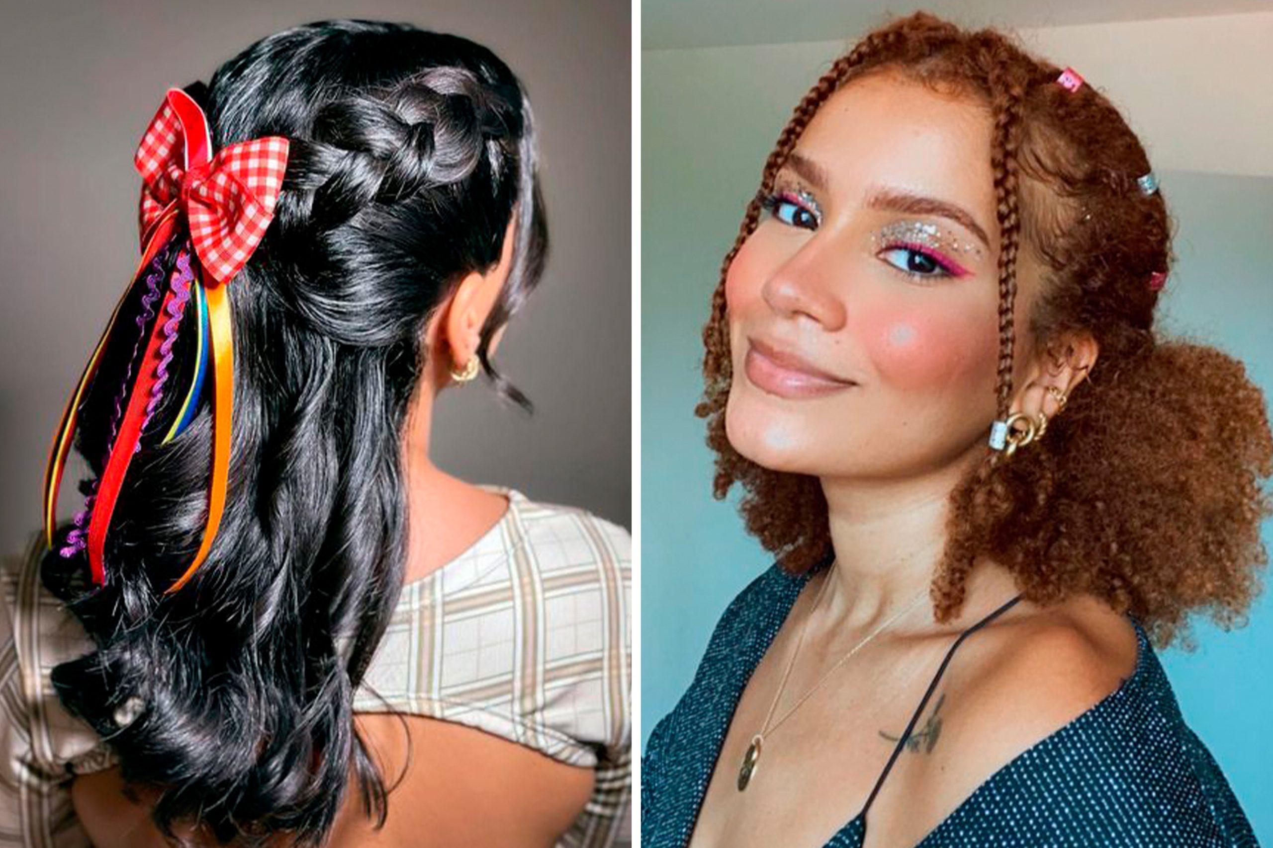 custo médio penteado festa junina com acessórios